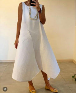 Asymmetrical Dress in white