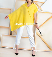 Load image into Gallery viewer, Cutout top with longe and short sleeve in Yellow