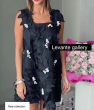 Load image into Gallery viewer, Black cutout Dress with pearls