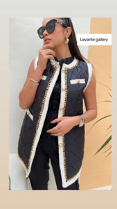 Quilted vest with chain